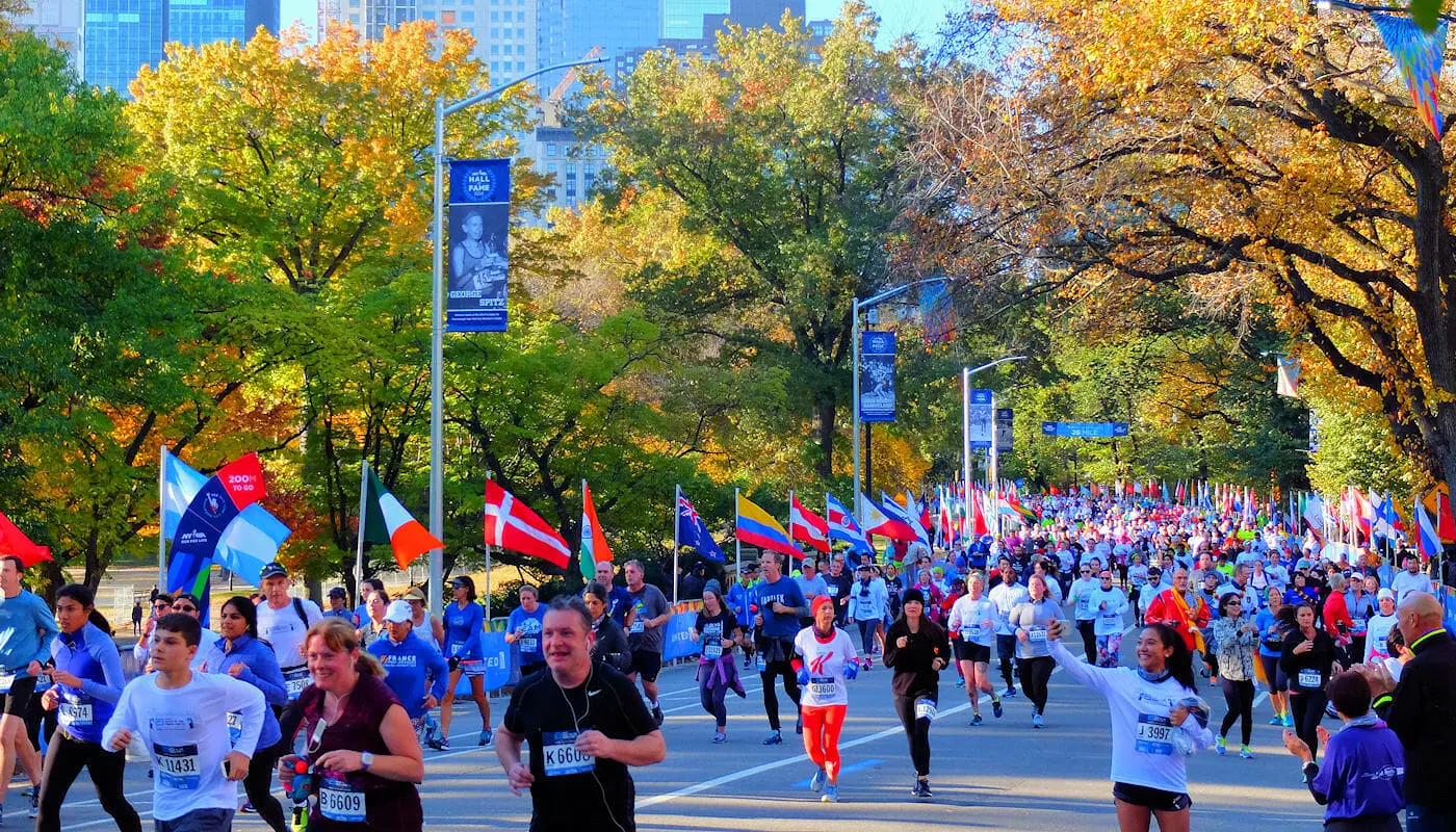 New York Marathon - Hardlopers in Central Park