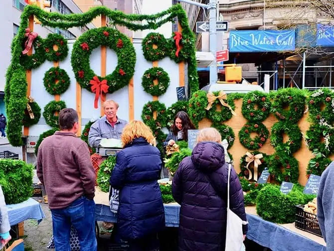 Markten in New York - Kerstdecoratie bij Union Square