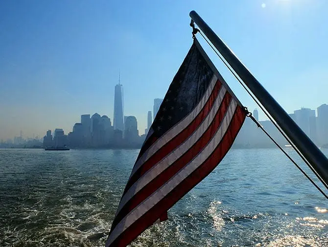 Ellis Island - Uitzicht op Manhattan