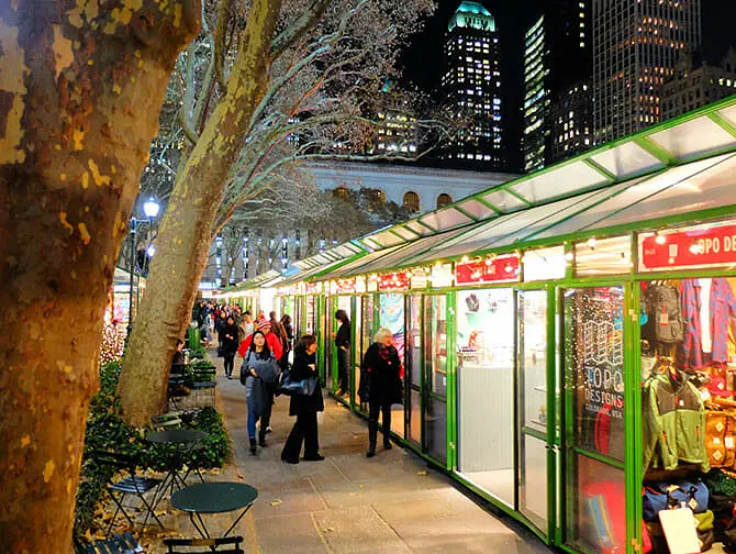Markten in New York - Bryant Park Decoraties