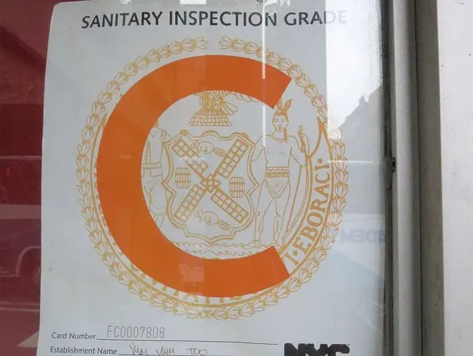 Hygiëne in restaurants in New York - Grade C