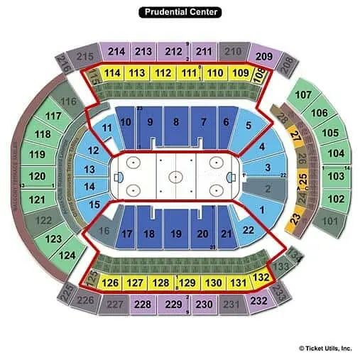 New Jersey Devils - Prudential Center Plattegrond