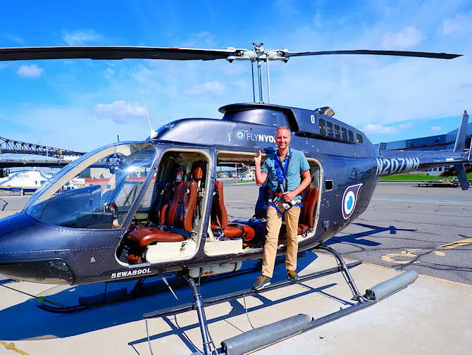 Helikoptervlucht zonder deuren in New York - Selfie