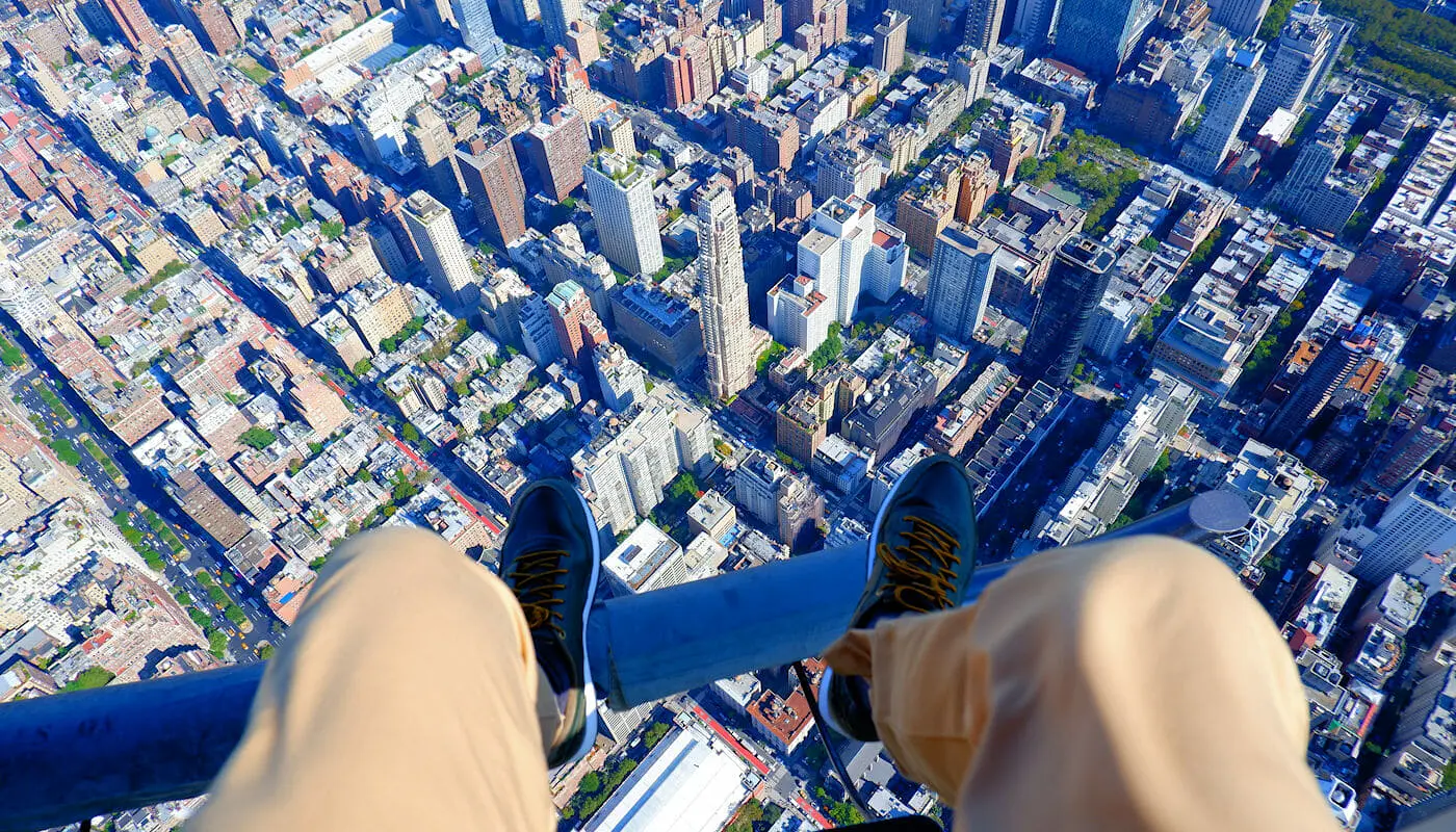 Helikoptervlucht zonder deuren in New York - Schoen Selfie
