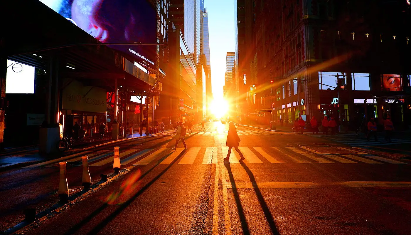 Manhattanhenge - Straat Zicht
