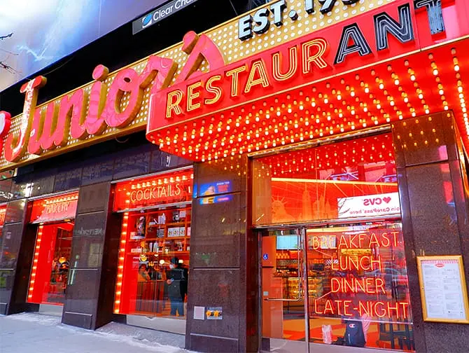 De beste cheesecake in New York - Junior's restaurant