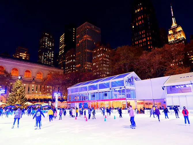 Bryant Park in New York - Schaatsen