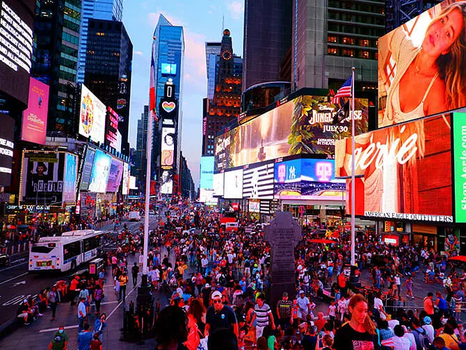 Avondtour in New York Times Square