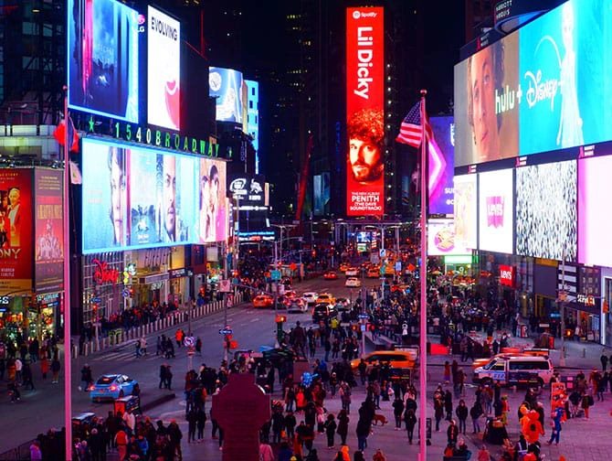 Wandelroutes in New York - Avondroute Times Square