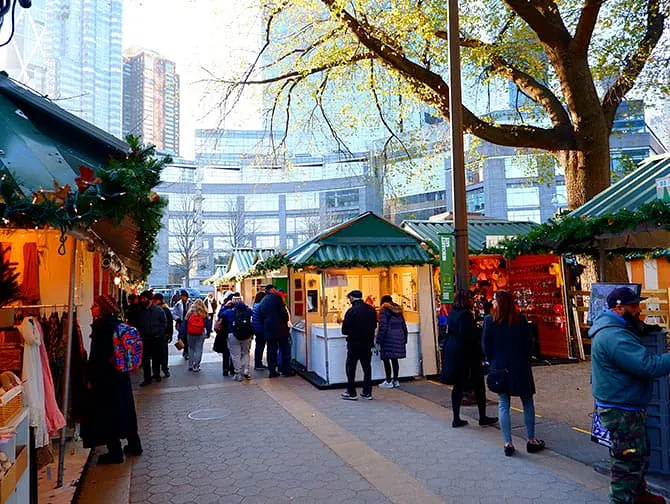 Kerstmarkten in New York - Columbus Circle Kerstmarkt