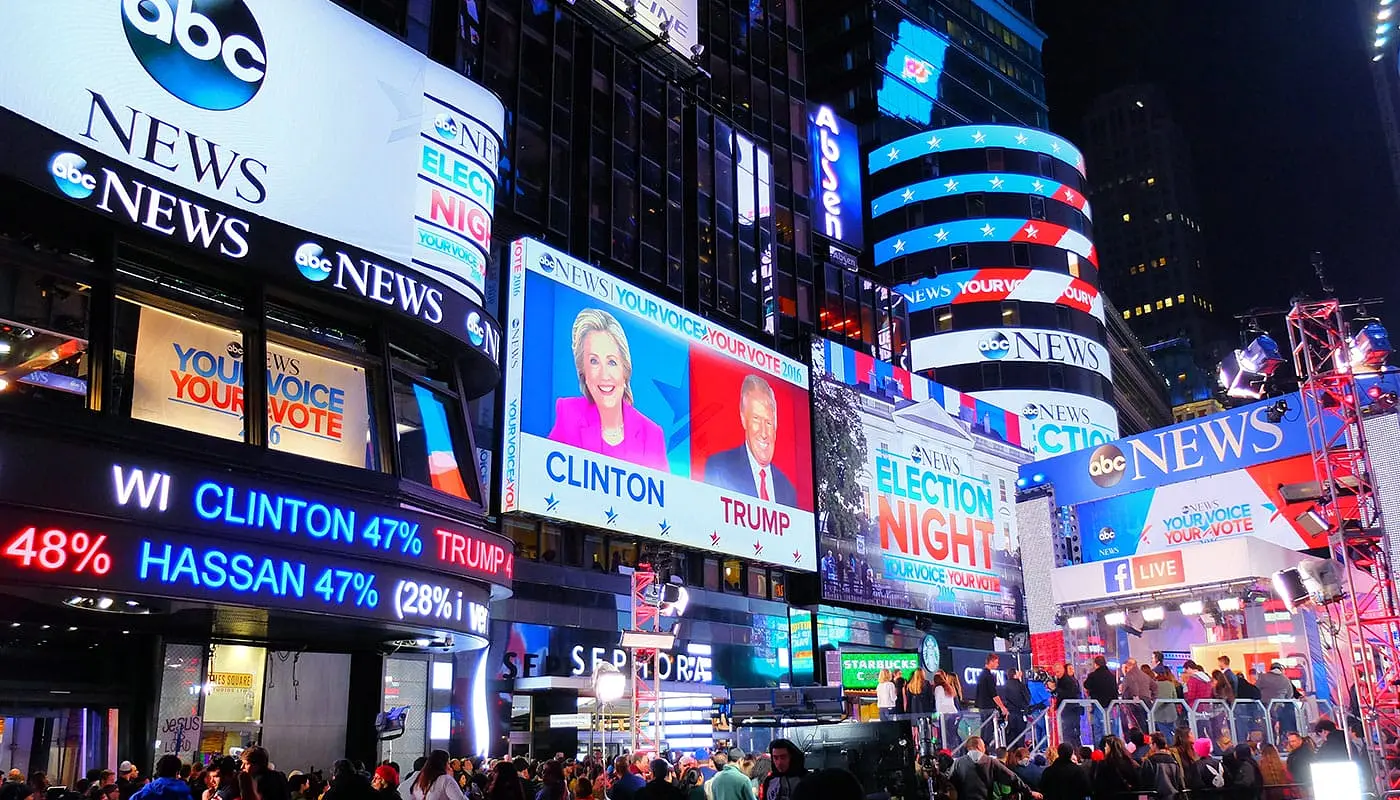 Amerikaanse Verkiezingen in New York - Times Square