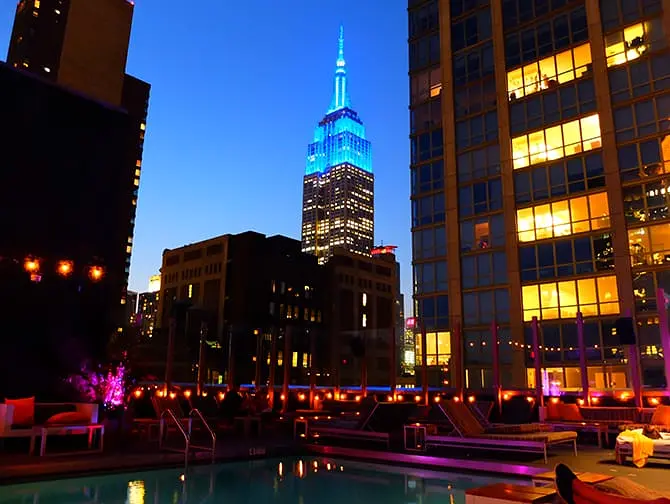 Oud en nieuw feesten in New York Rooftop party
