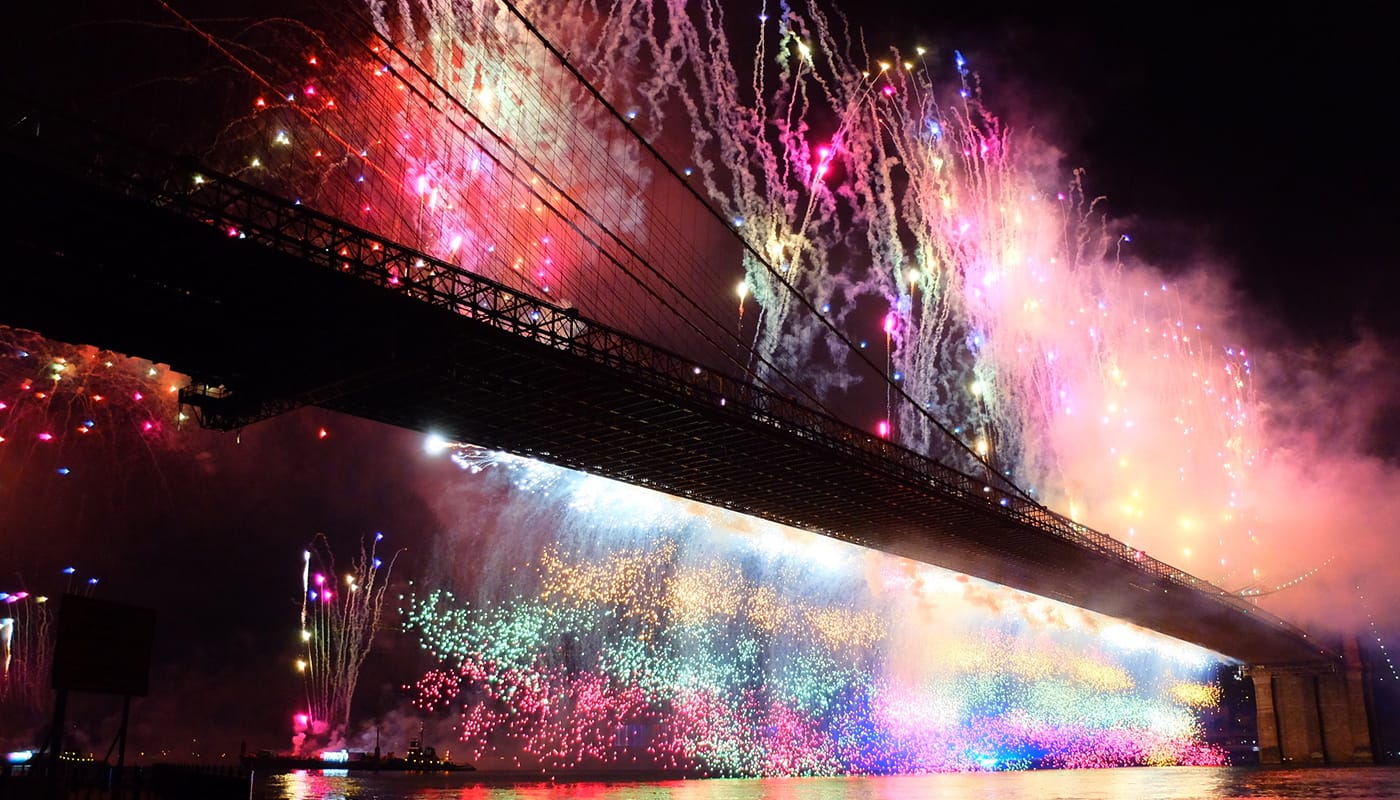 4th of July Feesten in New York Vuurwerkshow