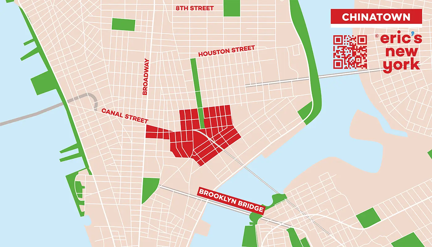 Chinatown in New York - Gratis Plattegrond