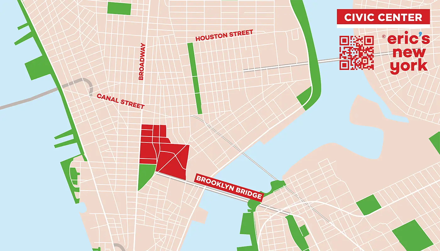 Civic Center in New York - Gratis Plattegrond