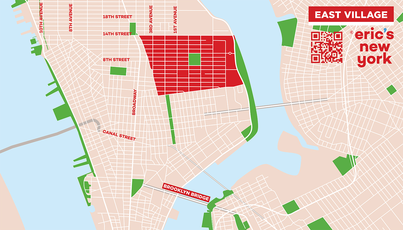 East Village in New York - Gratis Plattegrond