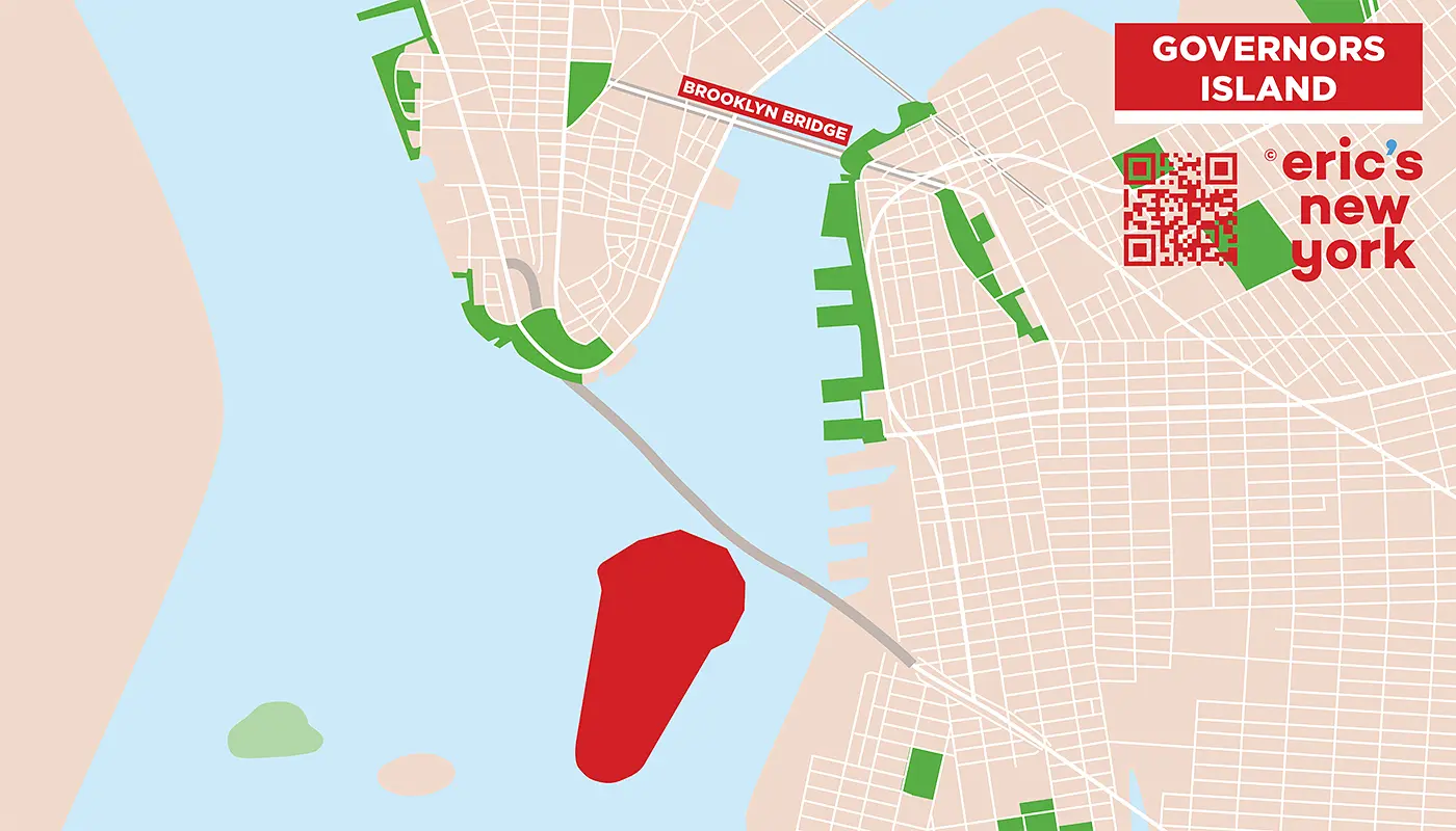 Governors Island in New York - Gratis Plattegrond