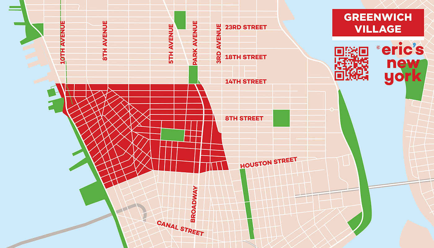 Greenwich Village in New York - Gratis Plattegrond
