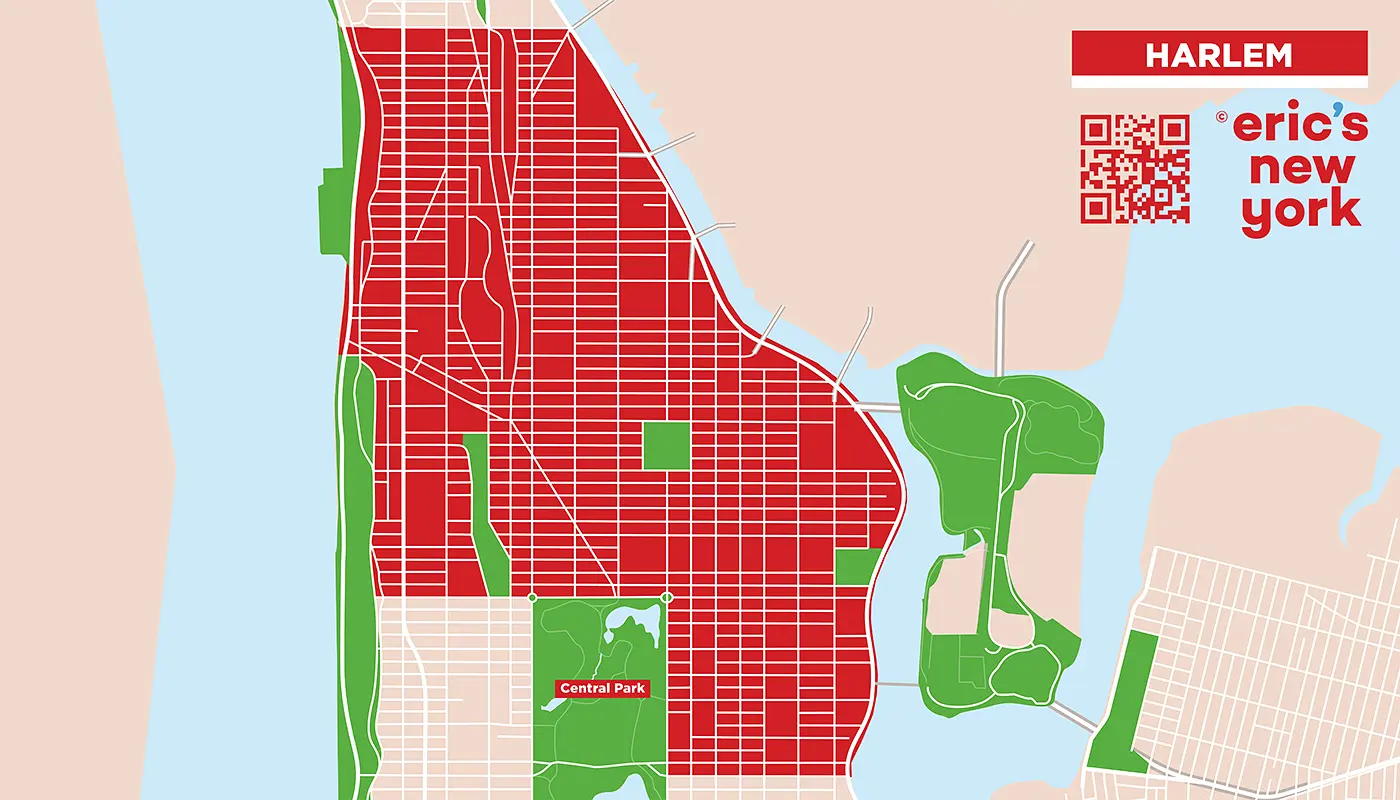 Harlem in New York - Gratis Plattegrond