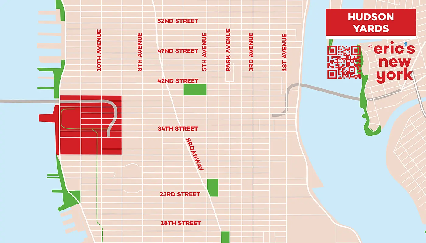 Hudson Yards in New York - Gratis Plattegrond