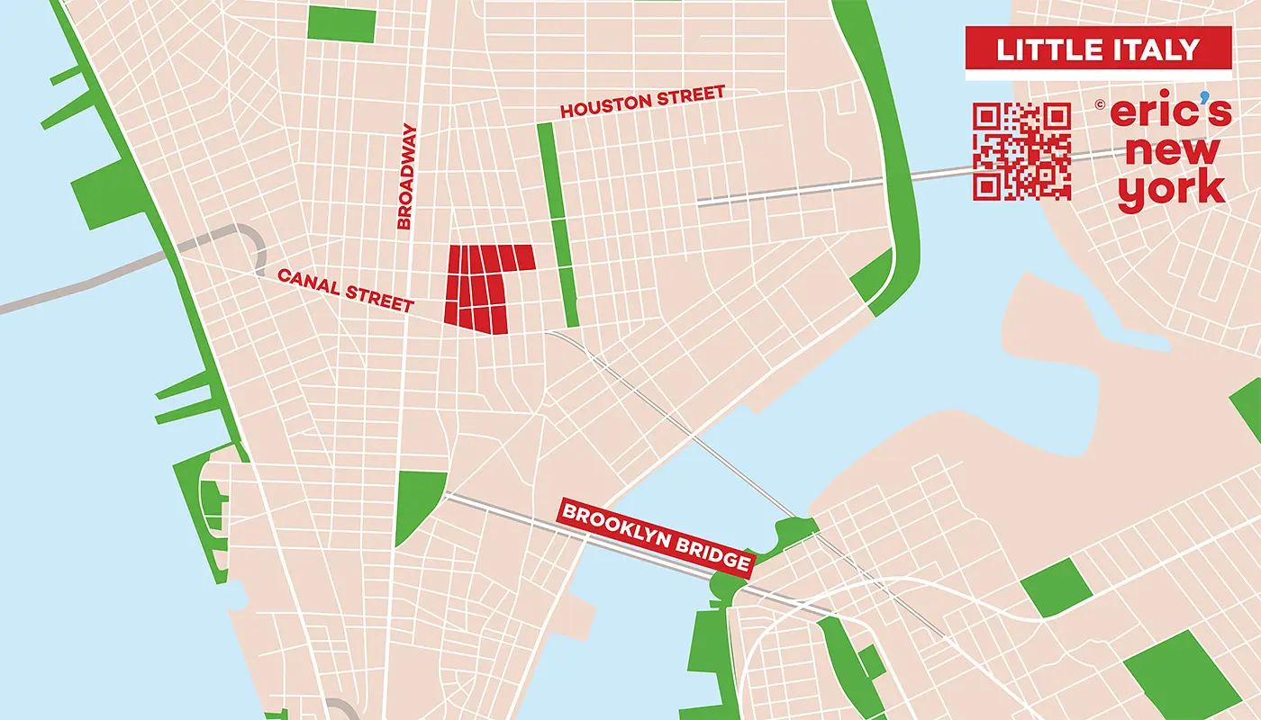 Little Italy in New York - Gratis Plattegrond