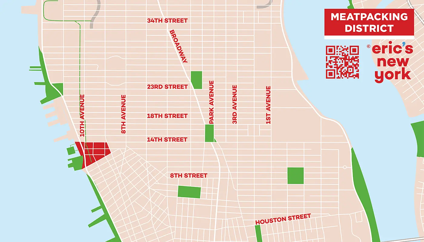 Meatpacking District in New York - Gratis Plattegrond