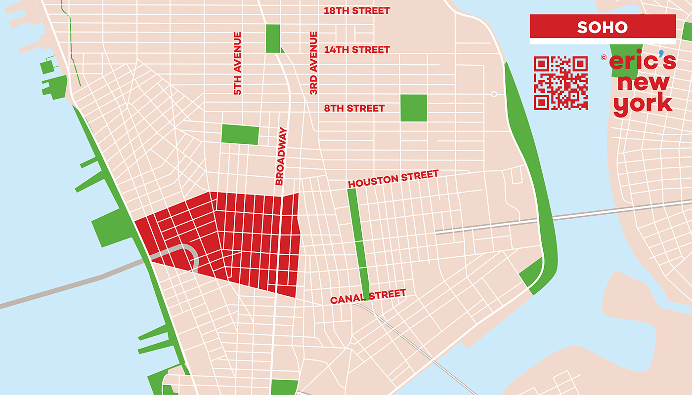 SoHo in New York - Gratis Plattegrond
