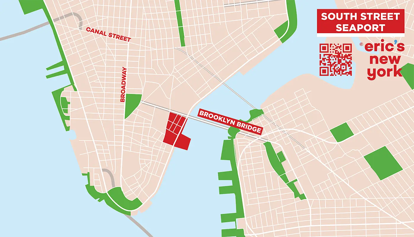 South Street Seaport in New York - Gratis Plattegrond