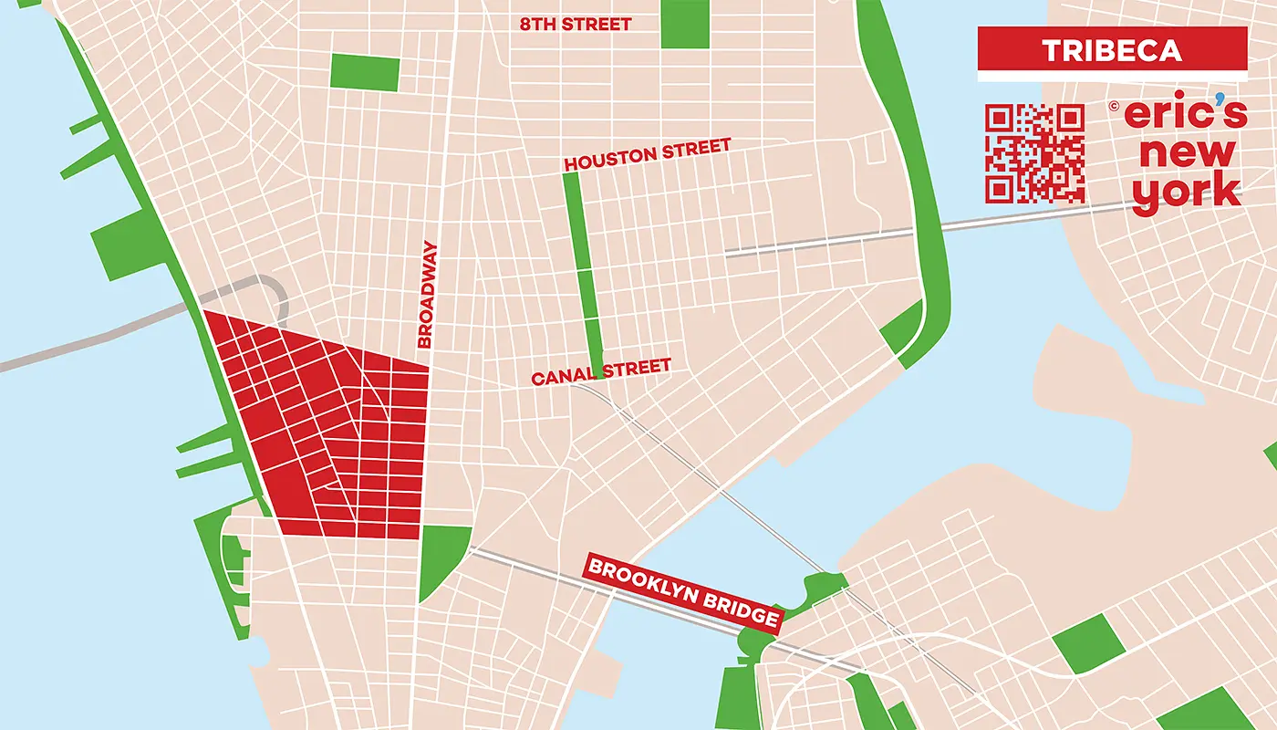 TriBeCa in New York - Gratis Plattegrond