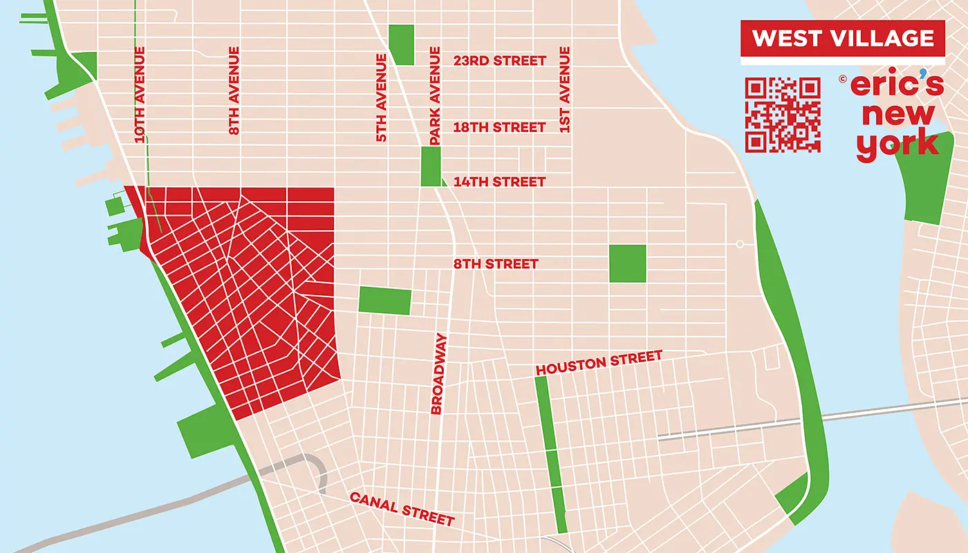 West Village in New York - Gratis Plattegrond