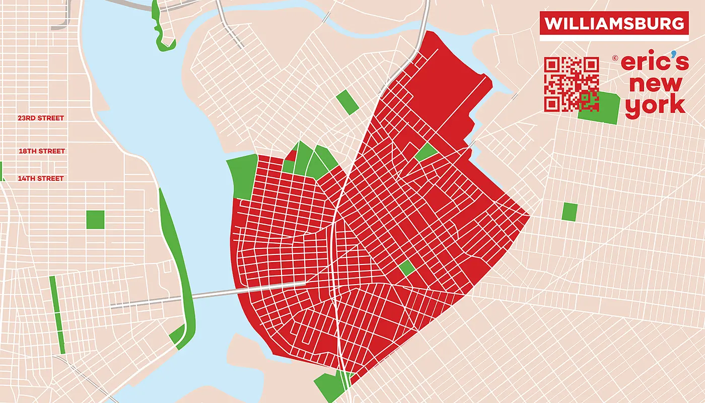 Williamsburg in New York - Gratis Plattegrond