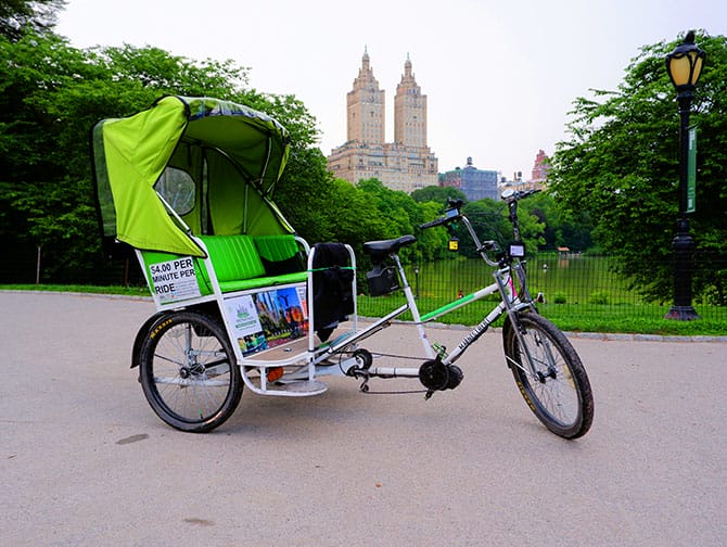 Pedicab Tour in Central Park bezoek Central Park