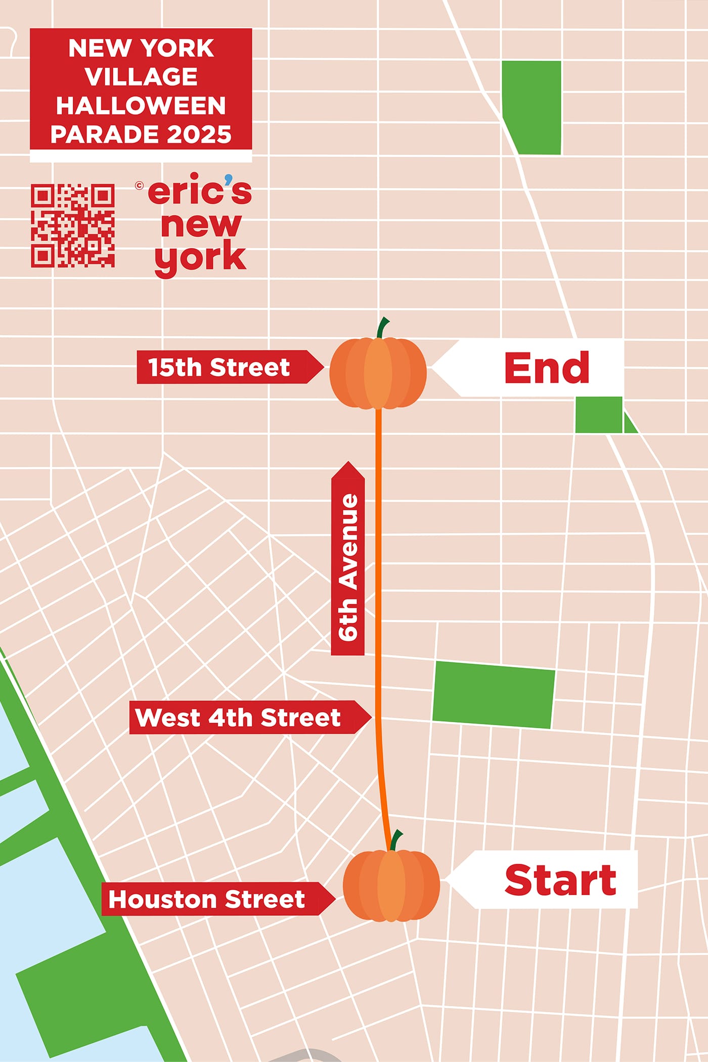 Halloween in New York - Village Halloween Parade Route Map